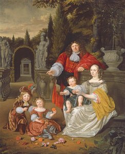 Um grupo familiar em um terraço, 1670